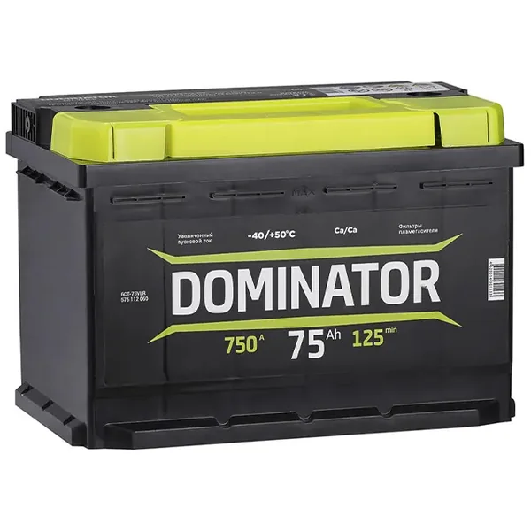 Аккумулятор DOMINATOR 75Ah euro ССА750