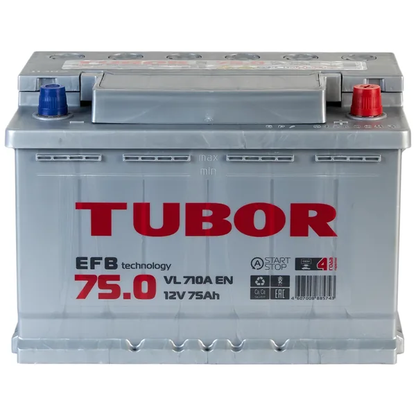 Аккумулятор TUBOR 75 Ач 710 А (EN), обратная полярность, LN3