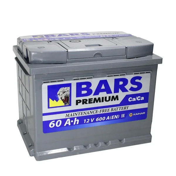 Аккумулятор BARS Premium 60 Ач 600 А (EN), обратная полярность, LN2