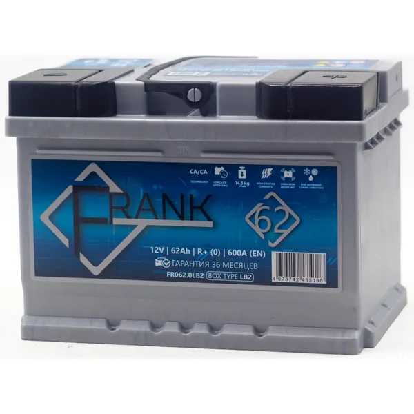 Аккумулятор FRANK 62 Ач 600 А (EN), обратная полярность, LN2