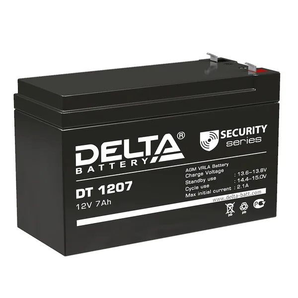Аккумулятор DELTA DT 1207 12V 7Ah AGM