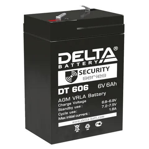 Аккумулятор DELTA 6 Ач, 70x47x100