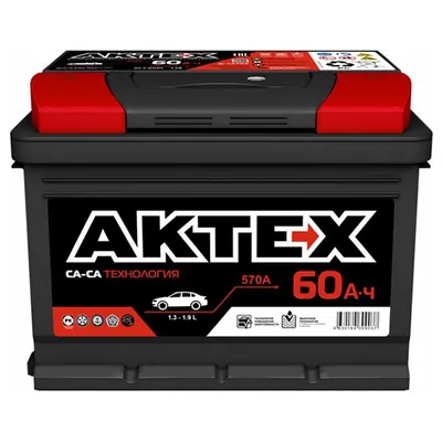 Аккумулятор АКТЕХ BLACK 60 Ач 570 А (EN), прямая полярность, LN2
