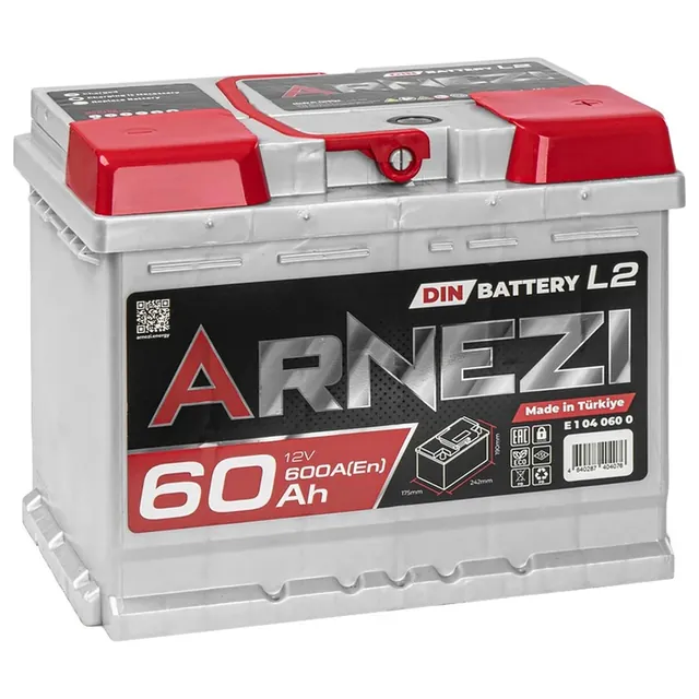 Аккумулятор ARNEZI 60 Ач 600 А (EN), обратная полярность, LN2