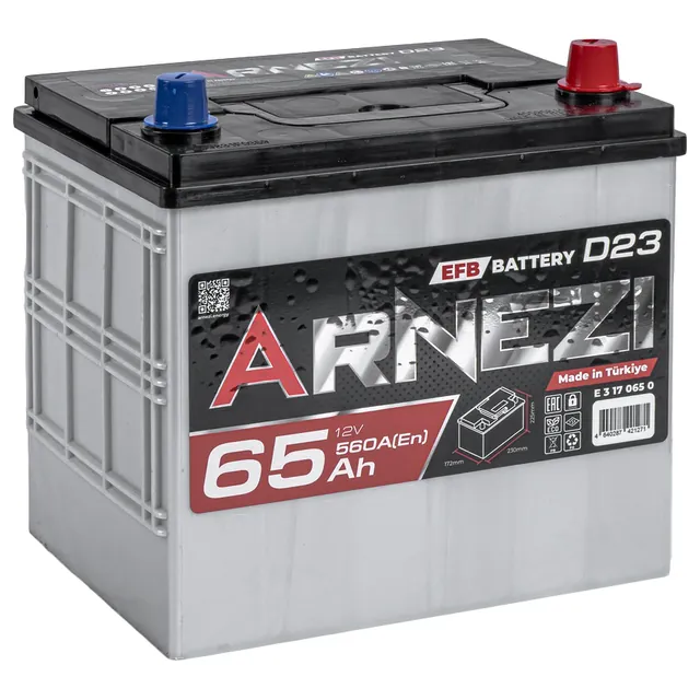 Аккумулятор ARNEZI 65 Ач 560 А (EN), обратная полярность, D23