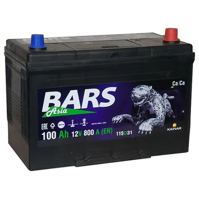 Аккумулятор BARS Asia 100 Ач 800 А (EN), обратная полярность, D31