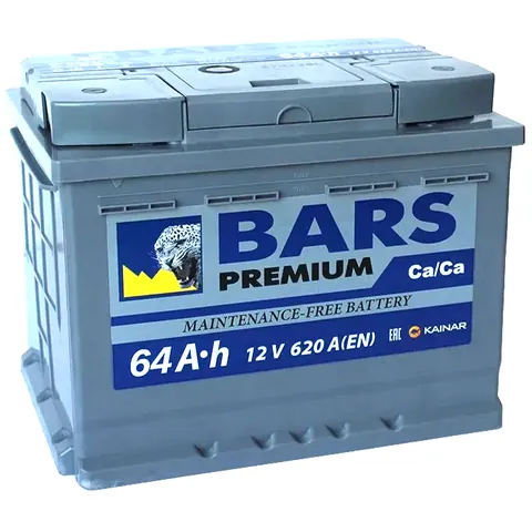 Аккумулятор BARS Premium 64 Ач 620 А (EN), обратная полярность, LN2