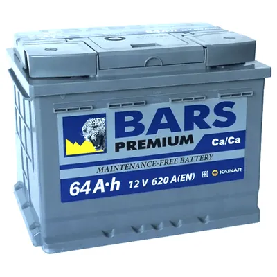 Аккумулятор BARS Premium 64 Ач 620 А (EN), прямая полярность, LN2