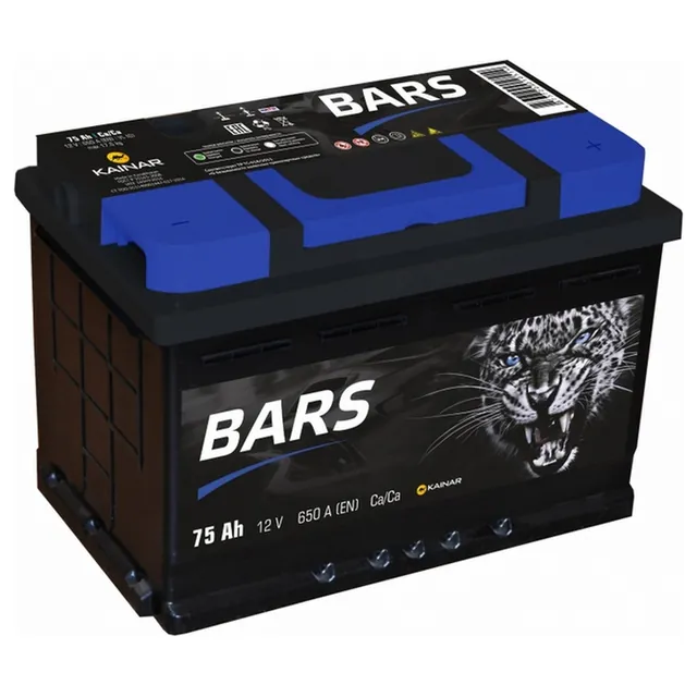 Аккумулятор BARS Standart 75 Ач 650 А (EN), обратная полярность, LN3