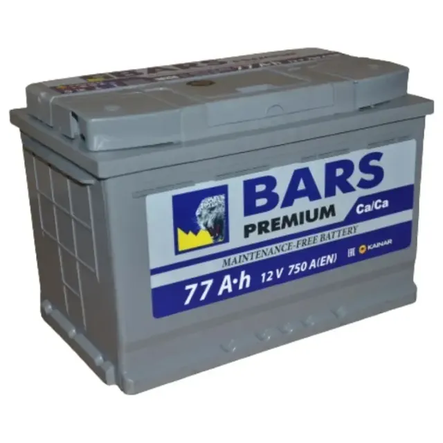 Аккумулятор BARS Premium 77 Ач 750 А (EN), прямая полярность, LN3
