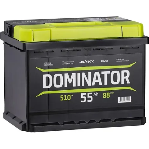 Аккумулятор DOMINATOR 55 Ач 500 А (EN), прямая полярность, LBN1