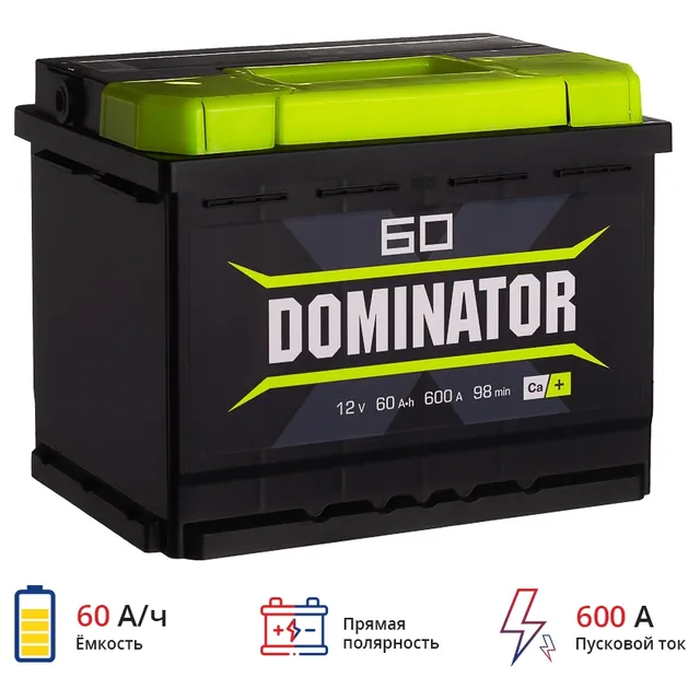 Аккумулятор DOMINATOR 60 Ач 600 А (EN), обратная полярность, LN2