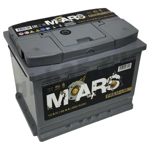 Аккумулятор MARS Premium 60 Ач 600 А (EN), обратная полярность, LN2