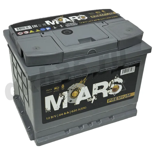 Аккумулятор MARS Premium 64 Ач 620 А (EN), обратная полярность, LN2