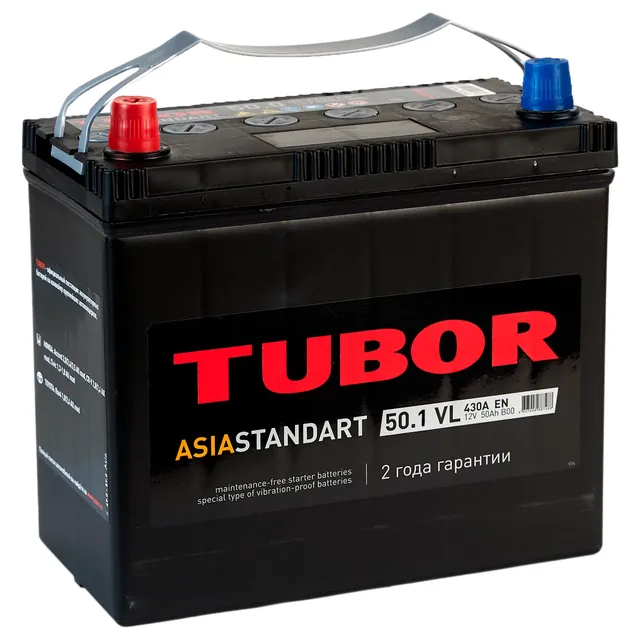 Аккумулятор TUBOR Asia Standart 50 Ач 430 А (EN), прямая полярность, B24