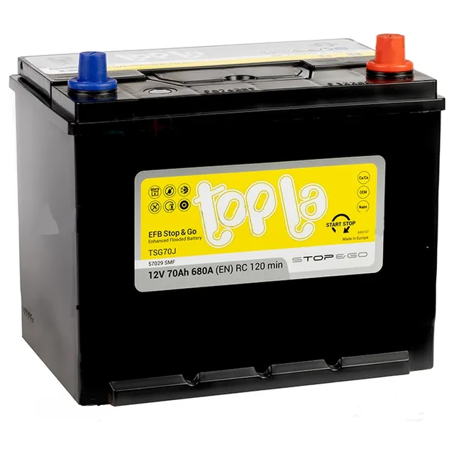 Аккумулятор Topla EFB Stop & Go Asia 70 Ач 680 А (EN), обратная полярность, D26