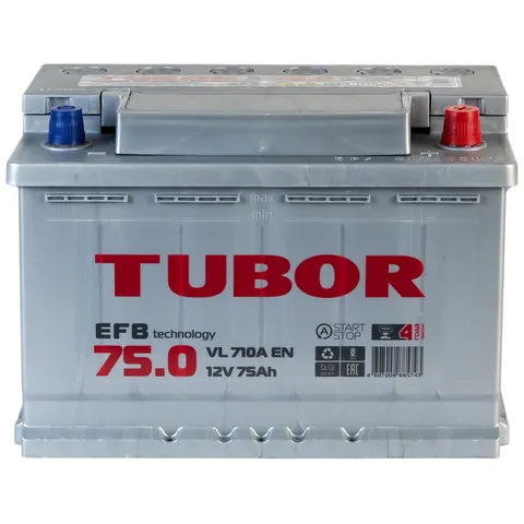 Аккумулятор TUBOR 75 Ач 710 А (EN), обратная полярность, LN3