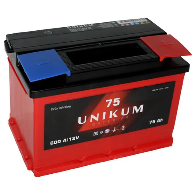 Аккумулятор UNIKUM 75 Ач 600 А (EN), обратная полярность, LN3