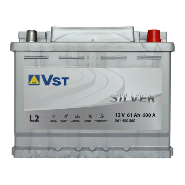 Аккумулятор Vst Silver 61 Ач 600 А (EN), обратная полярность, LN2