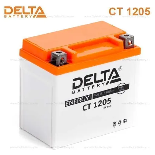 Аккумулятор DELTA CT 1205 YTX5L-BS 5 Ач 80 А (EN), обратная полярность