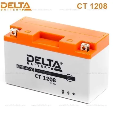 Аккумулятор DELTA YT7B-BS 8 Ач 110 А (EN), прямая полярность, YTX7L